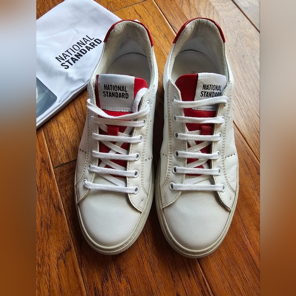 National Standard Edition 4 Low Top White and Red Sneakers - Picture 1 of 9
